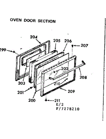 Oven Door Section parts for Kenmore Range 911.7278210 (9117278210, 911 7278210) from AppliancePartsPros.com