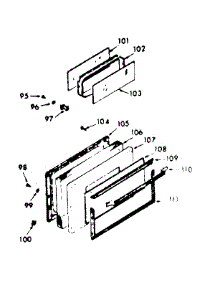 Oven Door Section parts for Kenmore Range 103.7277322 (1037277322, 103 7277322) from AppliancePartsPros.com
