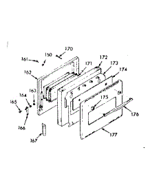 Oven Door Section parts for Kenmore Range 103.4227020 (1034227020, 103 4227020) from AppliancePartsPros.com