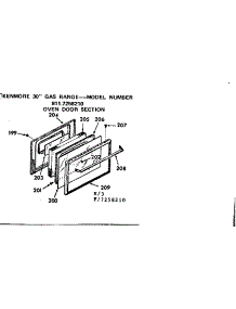Oven Door Section parts for Kenmore Range 911.7258210 (9117258210, 911 7258210) from AppliancePartsPros.com