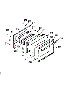Oven Door Section parts for Kenmore Range 103.7747240 (1037747240, 103 7747240) from AppliancePartsPros.com