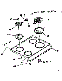Main Top Section parts for Kenmore Range 911.9147913 (9119147913, 911 9147913) from AppliancePartsPros.com