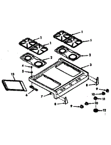 Main Top Section parts for Kenmore Range 103.7707310 (1037707310, 103 7707310) from AppliancePartsPros.com