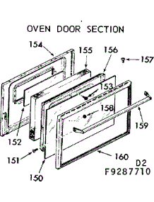 Oven Door Section parts for Kenmore Range 911.9287710 (9119287710, 911 9287710) from AppliancePartsPros.com