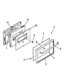 Oven Door Section 911.6158511, 911.6178511 parts for Kenmore Range 911.6138511 (9116138511, 911 6138511) from AppliancePartsPros.com