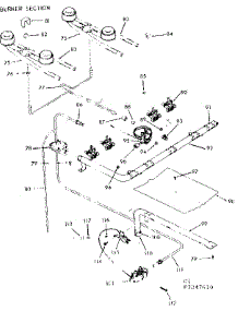 Burner Section parts for Kenmore Range 911.7247640 (9117247640, 911 7247640) from AppliancePartsPros.com