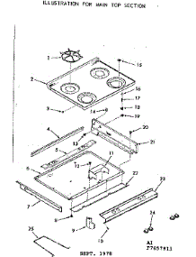 Main Top Section parts for Kenmore Range 103.7857811 (1037857811, 103 7857811) from AppliancePartsPros.com