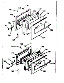 Oven Door Section parts for Kenmore Range 103.4267002 (1034267002, 103 4267002) from AppliancePartsPros.com