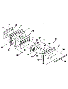 Oven Door Section parts for Kenmore Range 911.3654090 (9113654090, 911 3654090) from AppliancePartsPros.com