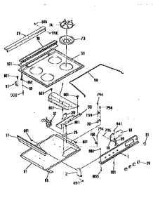 Main Top Section parts for Kenmore Range 911.3654090 (9113654090, 911 3654090) from AppliancePartsPros.com