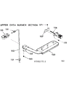 Upper Oven Burner Section parts for Kenmore Range 103.7857711 (1037857711, 103 7857711) from AppliancePartsPros.com