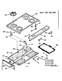 Main Top Section parts for Kenmore Range 103.7427100 (1037427100, 103 7427100) from AppliancePartsPros.com