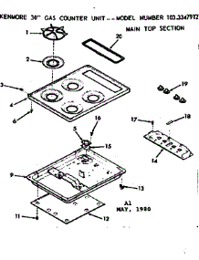 Main Top Section parts for Kenmore Range 103.3347912 (1033347912, 103 3347912) from AppliancePartsPros.com