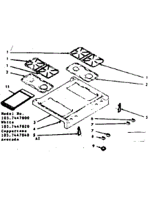 Main Top Section parts for Kenmore Range 103.7447020 (1037447020, 103 7447020) from AppliancePartsPros.com