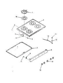 Main Top Section parts for Kenmore Range 911.6128710 (9116128710, 911 6128710) from AppliancePartsPros.com