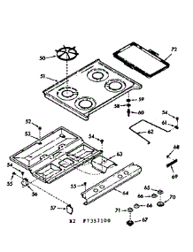 Main Top Section parts for Kenmore Range 103.7357120 (1037357120, 103 7357120) from AppliancePartsPros.com
