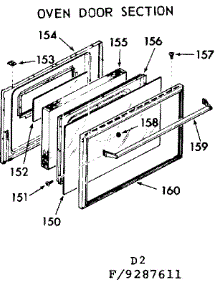 Oven Door Section parts for Kenmore Range 911.9287611 (9119287611, 911 9287611) from AppliancePartsPros.com