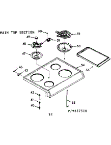 Main Top Section parts for Kenmore Range 911.9257560 (9119257560, 911 9257560) from AppliancePartsPros.com