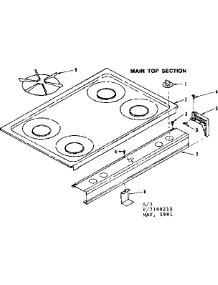 Main Top Section parts for Kenmore Range 119.7188210 (1197188210, 119 7188210) from AppliancePartsPros.com