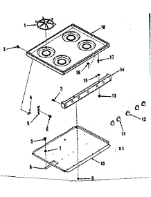 Main Top Section parts for Kenmore Range 911.6128510 (9116128510, 911 6128510) from AppliancePartsPros.com