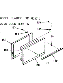 Oven Door Section parts for Kenmore Range 911.9128010 (9119128010, 911 9128010) from AppliancePartsPros.com