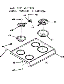 Main Top Section parts for Kenmore Range 911.9128010 (9119128010, 911 9128010) from AppliancePartsPros.com