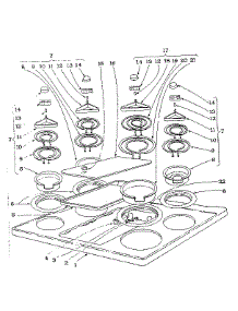 Cook Top Section parts for Kenmore Range 101.974597 (101974597, 101 974597) from AppliancePartsPros.com