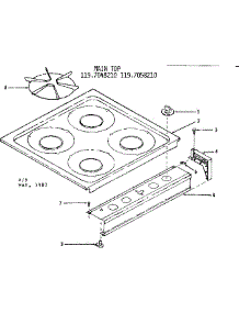 Main Top parts for Kenmore Range 119.7058210 (1197058210, 119 7058210) from AppliancePartsPros.com