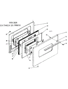 Oven Door parts for Kenmore Range 119.7058210 (1197058210, 119 7058210) from AppliancePartsPros.com
