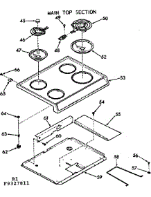 Main Top Section parts for Kenmore Range 911.9337812 (9119337812, 911 9337812) from AppliancePartsPros.com