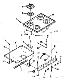 Illustration For Main Top Section parts for Kenmore Range 911.7378510 (9117378510, 911 7378510) from AppliancePartsPros.com