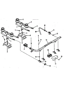 Illustration And Parts List For Top Burner Section parts for Kenmore Range 911.7378510 (9117378510, 911 7378510) from AppliancePartsPros.com