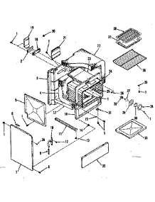 Illustration For Oven Body Section parts for Kenmore Range 911.7378510 (9117378510, 911 7378510) from AppliancePartsPros.com