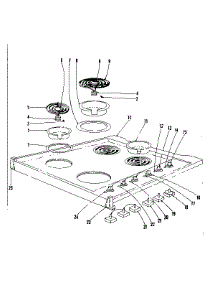 Cook Top Section parts for Kenmore Range 101.9356500 (1019356500, 101 9356500) from AppliancePartsPros.com