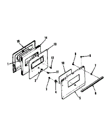 Oven Door Section parts for Kenmore Range 911.6268412 (9116268412, 911 6268412) from AppliancePartsPros.com