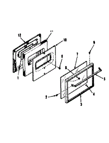Oven Door Section parts for Kenmore Range 911.6268412 (9116268412, 911 6268412) from AppliancePartsPros.com