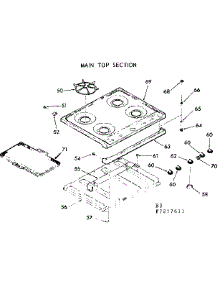 Main Top Section parts for Kenmore Range 911.7247611 (9117247611, 911 7247611) from AppliancePartsPros.com