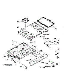 Main Top Section parts for Kenmore Range 103.7337100 (1037337100, 103 7337100) from AppliancePartsPros.com