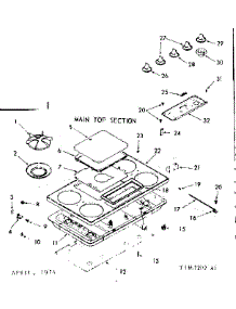 Main Top Section parts for Kenmore Range 103.3367223 (1033367223, 103 3367223) from AppliancePartsPros.com