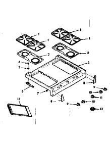 Main Top Section parts for Kenmore Range 103.7707260 (1037707260, 103 7707260) from AppliancePartsPros.com