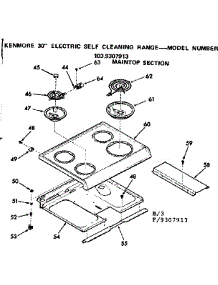 Maintop Section parts for Kenmore Range 103.9307913 (1039307913, 103 9307913) from AppliancePartsPros.com
