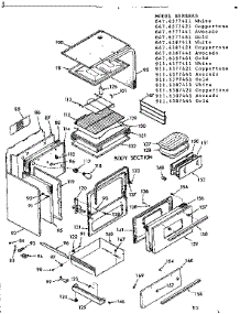 Body Section parts for Kenmore Range 911.6387411 (9116387411, 911 6387411) from AppliancePartsPros.com
