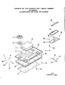 Main Top Section parts for Kenmore Range 917.3368214 (9173368214, 917 3368214) from AppliancePartsPros.com