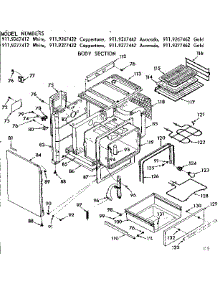 Body Section parts for Kenmore Range 911.9277462 (9119277462, 911 9277462) from AppliancePartsPros.com