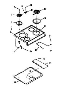 Main Top Section parts for Kenmore Range 911.9808513 (9119808513, 911 9808513) from AppliancePartsPros.com