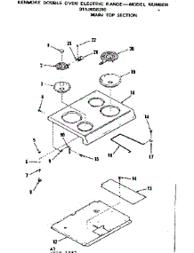 Main Top Section parts for Kenmore Range 911.9858310 (9119858310, 911 9858310) from AppliancePartsPros.com