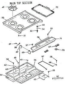 Main Top Section parts for Kenmore Range 103.7377710 (1037377710, 103 7377710) from AppliancePartsPros.com