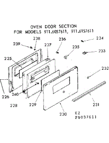 Oven Door Section parts for Kenmore Range 911.7207611 (9117207611, 911 7207611) from AppliancePartsPros.com