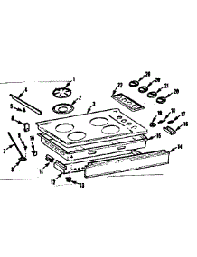 Main Top Section parts for Kenmore Range 103.7846645 (1037846645, 103 7846645) from AppliancePartsPros.com