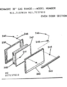 Oven Door Section parts for Kenmore Range 911.7157910 (9117157910, 911 7157910) from AppliancePartsPros.com
